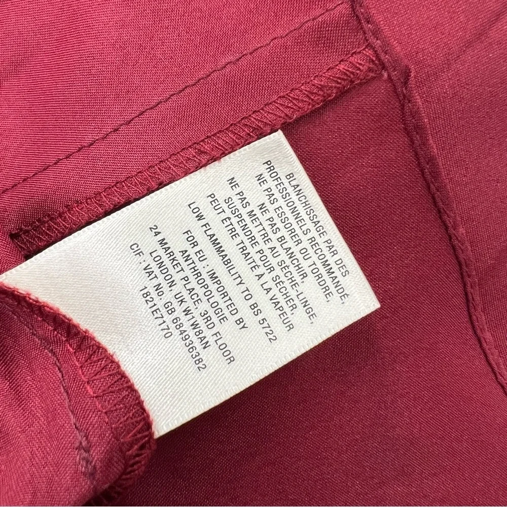 Anthropologie BHLDN Camden Dress Burgundy Red Sweetheart Tulle Dress Bodice 14 - Picture 16 of 16